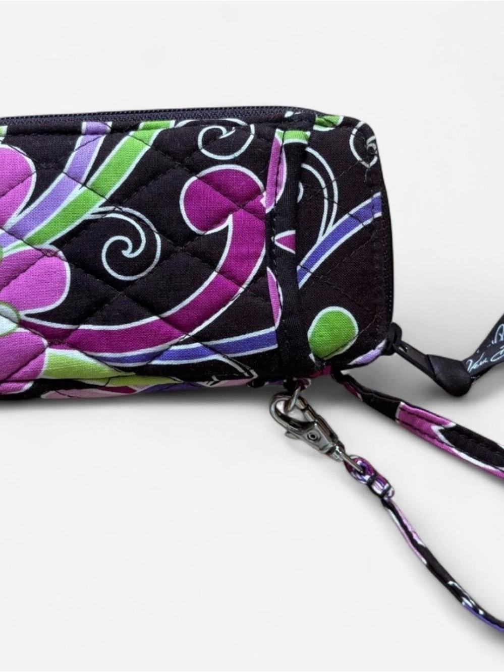 Vera Bradley Purple Punch Wristlet Pouch in Black and Purple